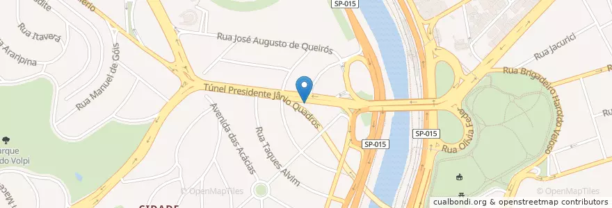 Mapa de ubicacion de Banco Santander en 巴西, 东南部, 圣保罗, Região Geográfica Intermediária De São Paulo, Região Metropolitana De São Paulo, Região Imediata De São Paulo, 聖保羅.