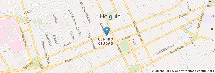 Mapa de ubicacion de Wiro's pizza en キューバ, Holguín, Holguín.