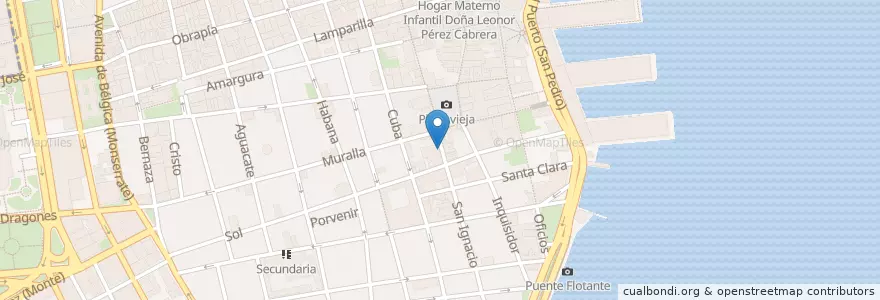 Mapa de ubicacion de PAPA ERNESTO  Street Food Bistro & Deli en Cuba, La Habana, La Habana Vieja.