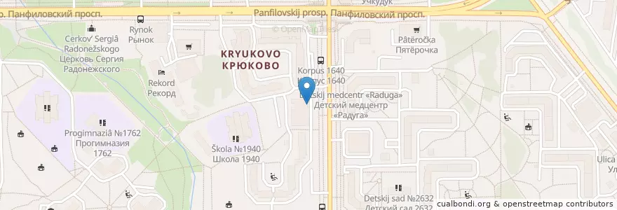 Mapa de ubicacion de Dodo pizza en Russia, Central Federal District, Moscow Oblast, Moscow, Zelenogradsky Administrative Okrug, Kryukovo District.