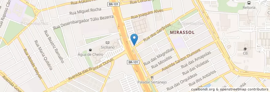 Mapa de ubicacion de Via Direta - Taxis en البَرَازِيل, المنطقة الشمالية الشرقية, ريو غراندي دو نورتي, Região Geográfica Intermediária De Natal, Microrregião De Natal, ناتال.