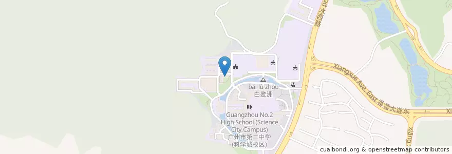 Mapa de ubicacion de 校医室 en China, Guangdong, 广州市, 黄埔区, 联和街道.