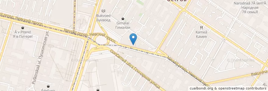 Mapa de ubicacion de Причаль! en 俄罗斯/俄羅斯, Северо-Западный Федеральный Округ, 列宁格勒州, Санкт-Петербург, Центральный Район.