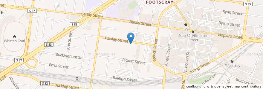 Mapa de ubicacion de Paisley Clinic Pharmacy en Australia, Victoria, City Of Maribyrnong.