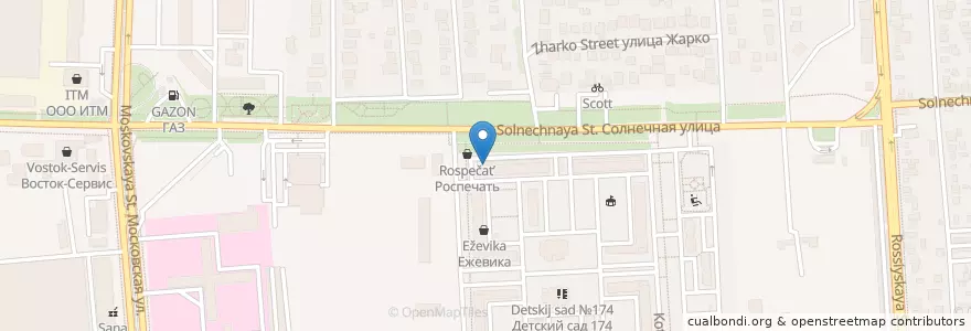 Mapa de ubicacion de Стоматология Одонто-Мед en Rússia, Distrito Federal Do Sul, Krai De Krasnodar, Городской Округ Краснодар.