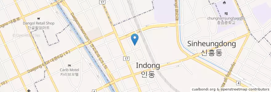 Mapa de ubicacion de 신인동주민센터 en 大韓民国, 大田, 東区, 신인동.