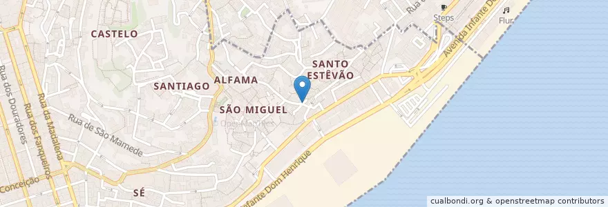 Mapa de ubicacion de Pateo 13 en Португалия, Лиссабон, Grande Lisboa, Лиссабон, Santa Maria Maior.