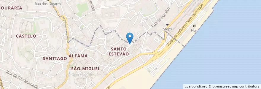 Mapa de ubicacion de Grelhador De Alfama en ポルトガル, Lisboa, Grande Lisboa, リスボン, Santa Maria Maior.