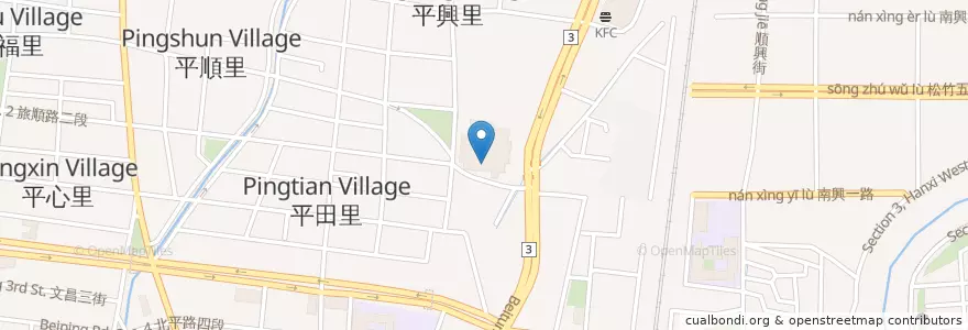 Mapa de ubicacion de 特力屋地下停車場 en Taiwan, 臺中市, 北屯區.