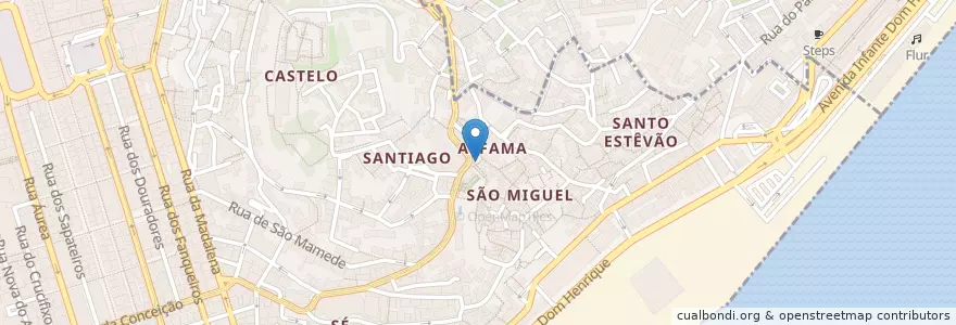 Mapa de ubicacion de Wc publicos en 葡萄牙, Lisboa, Grande Lisboa, 里斯本, Santa Maria Maior.