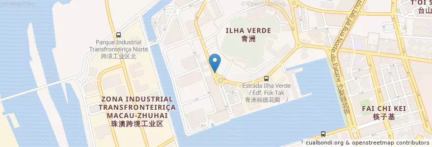 Mapa de ubicacion de 青洲總站 Est. Ilha Verde / Terminal en China, Macau, Guangdong, Concelho De Macau, 珠海市, 香洲区.
