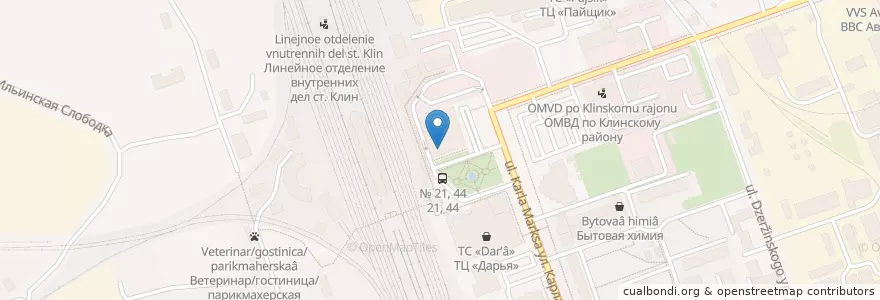 Mapa de ubicacion de KFC en 俄罗斯/俄羅斯, Центральный Федеральный Округ, 莫斯科州, Городской Округ Клин.