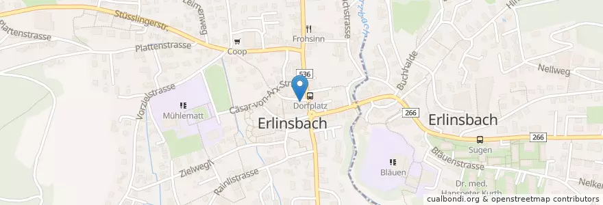 Mapa de ubicacion de Café Schmitte en Suiza, Aargau, Erlinsbach (Ag), Bezirk Gösgen, Erlinsbach (So).