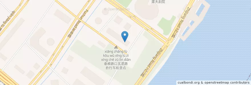 Mapa de ubicacion de 北京银行 en Çin, Zhejiang, Hangzhou, 江干区, 四季青街道.
