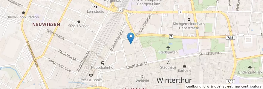 Mapa de ubicacion de Rudolf Jutz OSM en Switzerland, Zurich, Bezirk Winterthur, Winterthur.