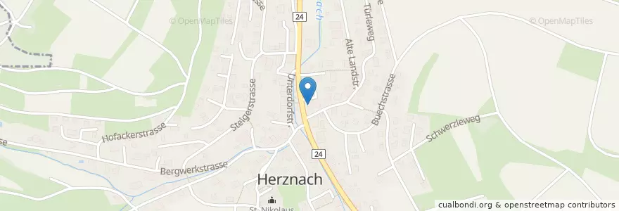 Mapa de ubicacion de Raiffeisenbank Regio Frick en 瑞士, Aargau, Bezirk Laufenburg, Herznach.