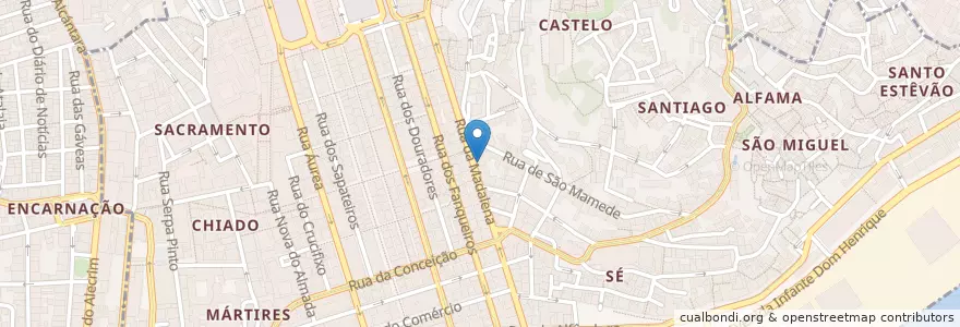 Mapa de ubicacion de Da Madalena en 葡萄牙, Área Metropolitana De Lisboa, Lisboa, Grande Lisboa, 里斯本, Santa Maria Maior.