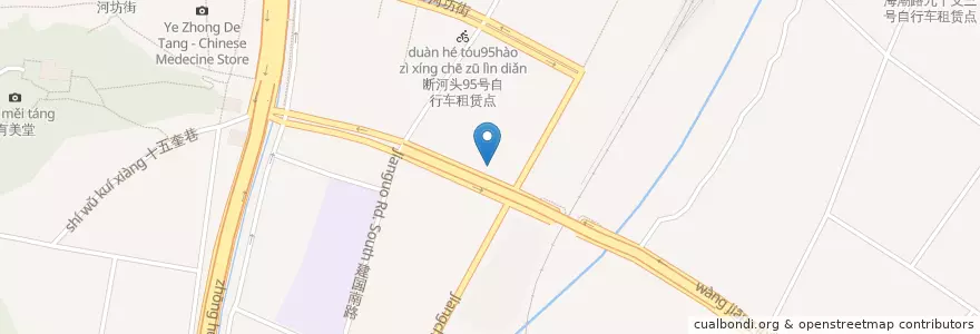 Mapa de ubicacion de 平乐面馆 en 中国, 浙江省, 杭州市, 上城区.