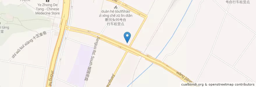 Mapa de ubicacion de 工商银行 en 中国, 浙江省, 杭州市, 上城区.