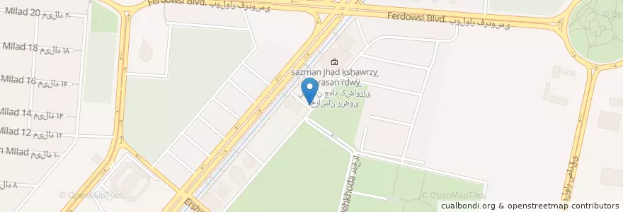 Mapa de ubicacion de بانک شهر en Iran, استان خراسان رضوی, شهرستان مشهد, Mashhad, بخش مرکزی شهرستان مشهد.