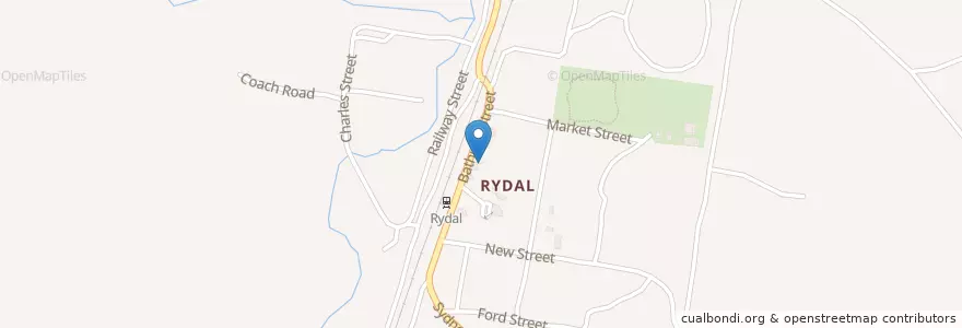 Mapa de ubicacion de Rydal Union Church en Australia, Nueva Gales Del Sur, Lithgow City Council.