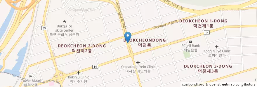 Mapa de ubicacion de 덕천지하상가 주차장 en کره جنوبی, بوسان, 북구, 덕천동.