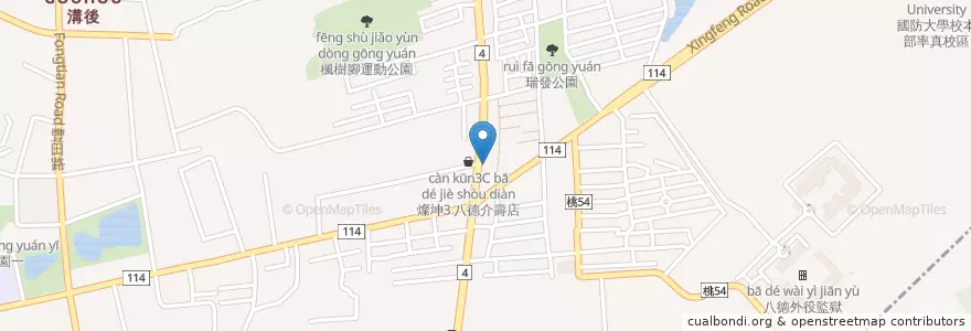 Mapa de ubicacion de Pizza Hut en Taiwan, Taoyuan, Distretto Di Bade.