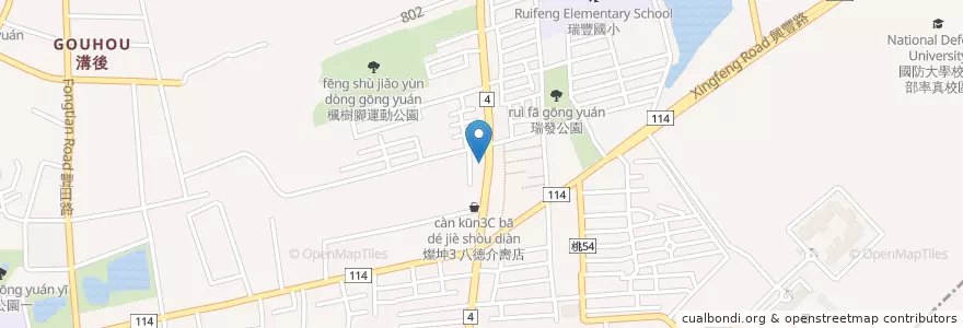 Mapa de ubicacion de 臺灣新光商業銀行 en Taiwan, Taoyuan, Bade District.