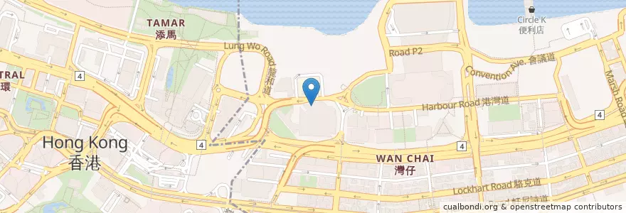 Mapa de ubicacion de 音樂廳 Concert Hall en China, Guangdong, Hongkong, Hong Kong Island, New Territories, 灣仔區 Wan Chai District.