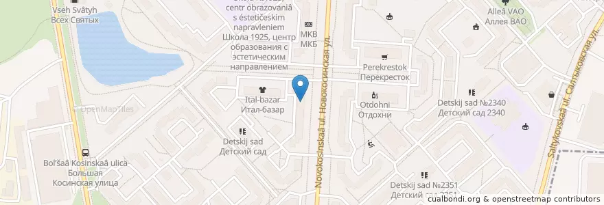 Mapa de ubicacion de Кредо en Rusia, Distrito Federal Central, Москва, Восточный Административный Округ, Район Новокосино.