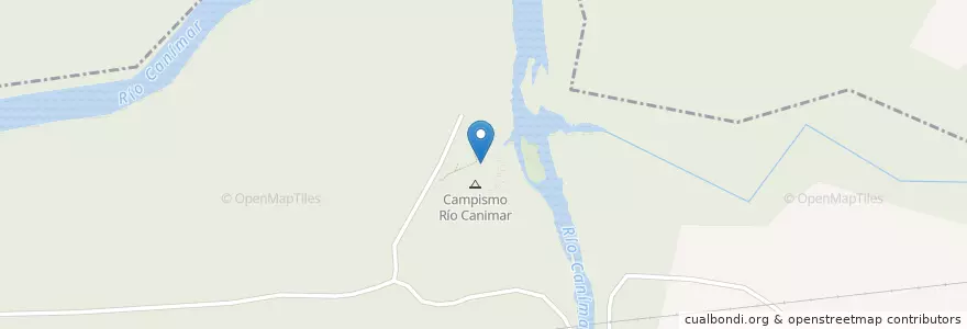 Mapa de ubicacion de Restaurante Campismo Río Canimar en 古巴, Matanzas, Matanzas.