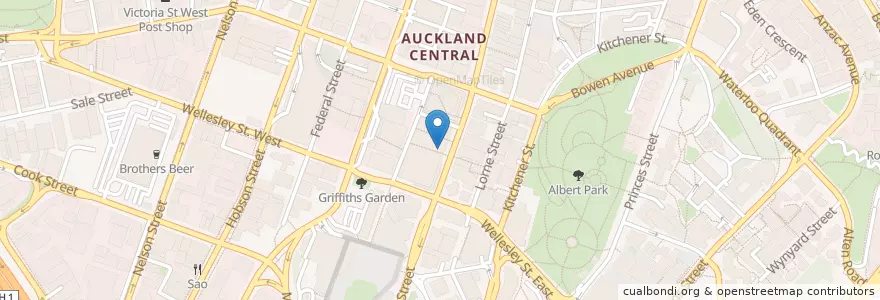 Mapa de ubicacion de Subway en Nova Zelândia, Auckland, Waitematā.