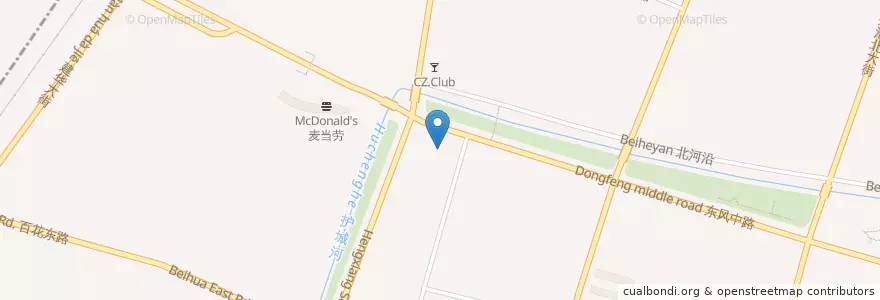 Mapa de ubicacion de 邢台银行 en 中国, 河北省, 保定市, 莲池区, 和平里街道.