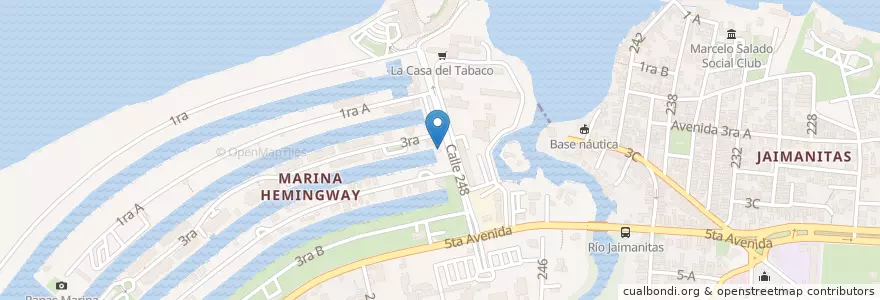 Mapa de ubicacion de Club Nautico Internaconal Hemingwey en キューバ, La Habana.