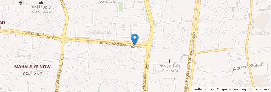 Mapa de ubicacion de فلافل حیدربابا en Irán, Isfahán, شهرستان اصفهان, بخش مرکزی شهرستان اصفهان, اصفهان.