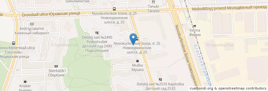 Mapa de ubicacion de Валерьянка en Rússia, Distrito Federal Central, Москва, Северо-Западный Административный Округ, Район Куркино.