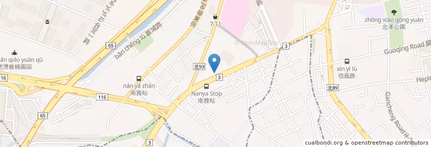 Mapa de ubicacion de 娃丫爸池上飯包便當 en Тайвань, Новый Тайбэй, 板橋區.
