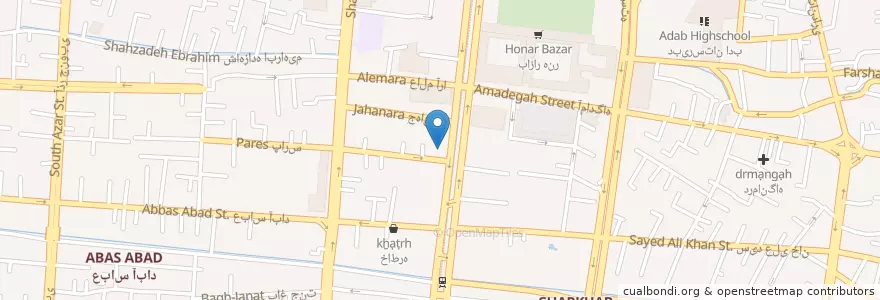 Mapa de ubicacion de بانک کشاورزی en イラン, エスファハーン, شهرستان اصفهان, بخش مرکزی شهرستان اصفهان, اصفهان.