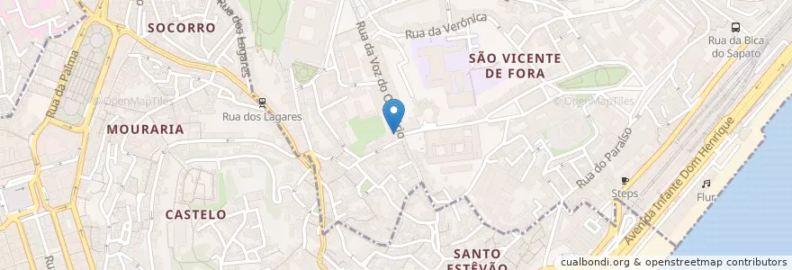 Mapa de ubicacion de O Vicentinho en Portugal, Área Metropolitana De Lisboa, Lisboa, Grande Lisboa, Lisboa, Santa Maria Maior.
