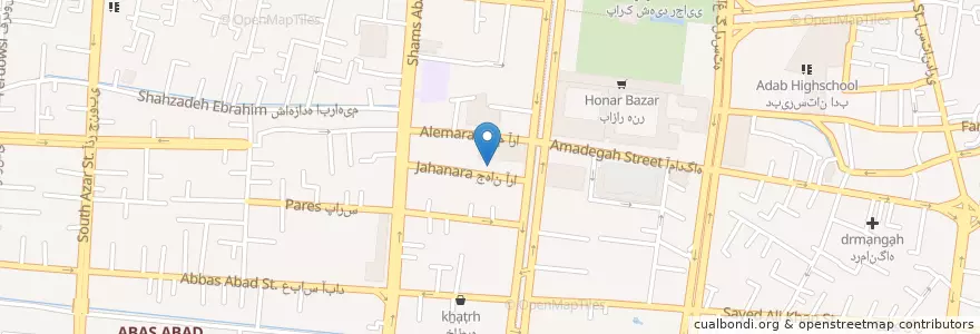 Mapa de ubicacion de مسجد سلطانزاده انصاری en Iran, Esfahan, شهرستان اصفهان, بخش مرکزی شهرستان اصفهان, اصفهان.