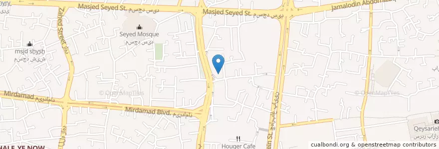 Mapa de ubicacion de مسجد خلد برین en イラン, エスファハーン, شهرستان اصفهان, بخش مرکزی شهرستان اصفهان, اصفهان.