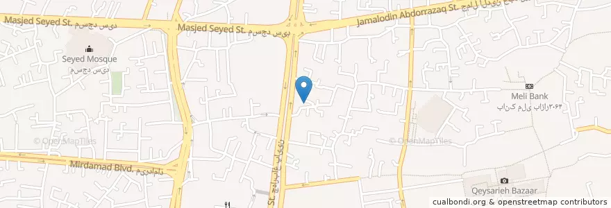 Mapa de ubicacion de مسجد حاج نظر علی en イラン, エスファハーン, شهرستان اصفهان, بخش مرکزی شهرستان اصفهان, اصفهان.