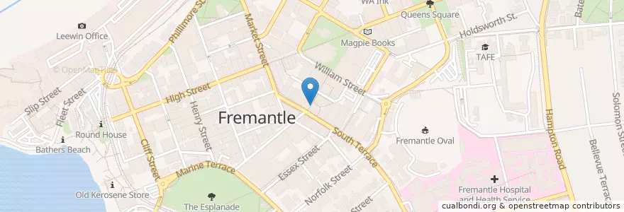 Mapa de ubicacion de Milkbelly en Australien, Westaustralien, City Of Fremantle.