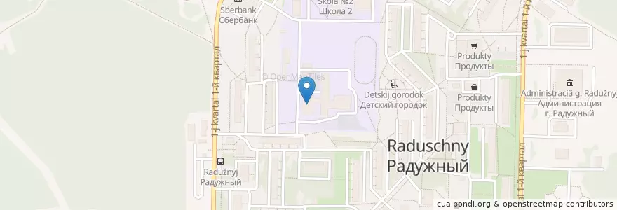 Mapa de ubicacion de КЦ "ДОСУГ" en ロシア, 中央連邦管区, Владимирская Область, Зато Радужный.
