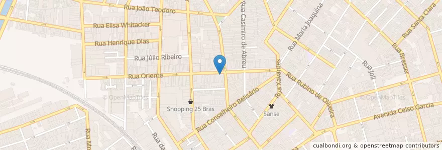 Mapa de ubicacion de Ponto de Táxi Oriente/Marcolina en 브라질, 남동지방, 상파울루, Região Geográfica Intermediária De São Paulo, Região Metropolitana De São Paulo, Região Imediata De São Paulo, 상파울루.