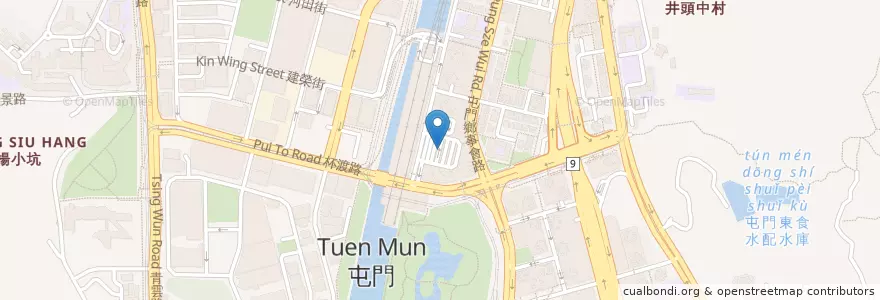 Mapa de ubicacion de 港鐵屯門站 MTR Tuen Mun Station en 中国, 香港 Hong Kong, 广东省, 新界 New Territories, 屯門區 Tuen Mun District.