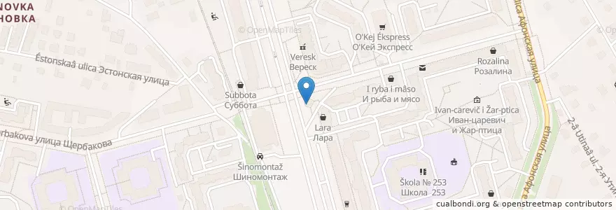 Mapa de ubicacion de Pizza Smile en Russia, Northwestern Federal District, Leningrad Oblast, Saint Petersburg, Приморский Район, Округ Коломяги.