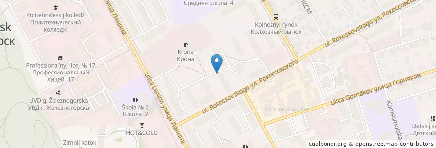 Mapa de ubicacion de Маммография en Russie, District Fédéral Central, Oblast De Koursk, Городской Округ Железногорск.
