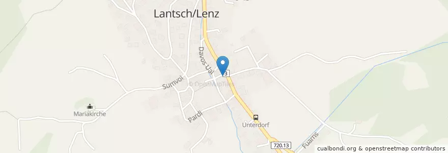 Mapa de ubicacion de La Tgoma en Schweiz/Suisse/Svizzera/Svizra, Graubünden/Grigioni/Grischun, Albula, Lantsch/Lenz.
