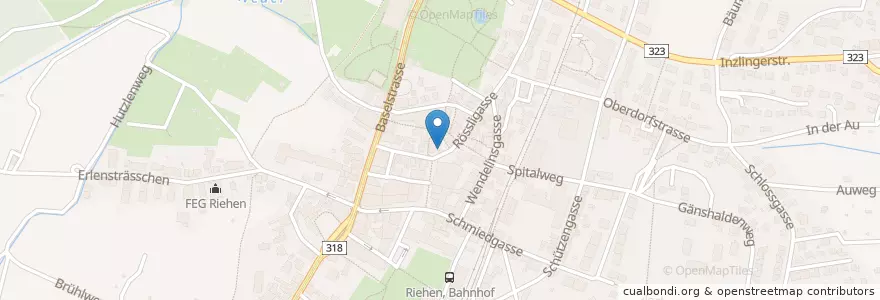 Mapa de ubicacion de Im Schweizerhaus en Schweiz/Suisse/Svizzera/Svizra, Riehen, Basel-Stadt, Riehen.